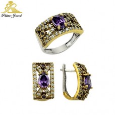 Gümüş Otantik Taşlı Set